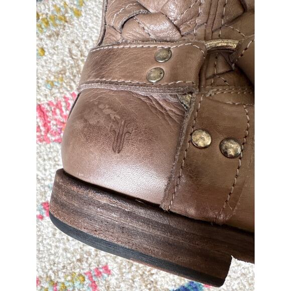 Frye Phillip Woven Leather Harness Boots 9 - Picture 2 of 10